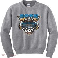 Born To Ride Fast Cars Kids Sweatshirt thumb 0