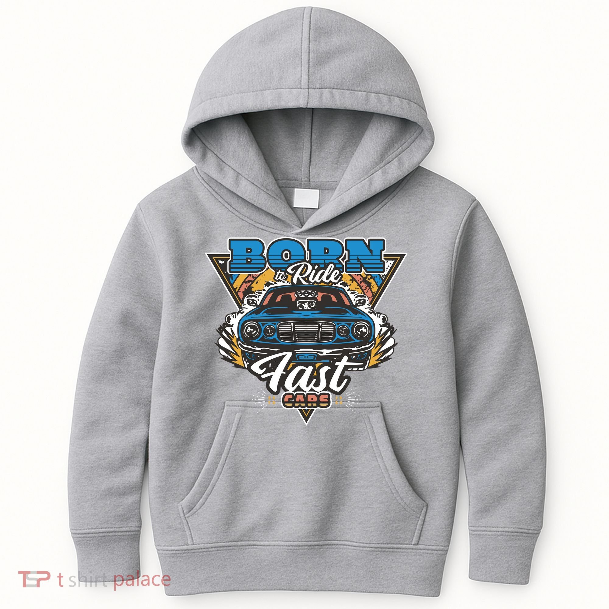Born To Ride Fast Cars Kids Hoodie