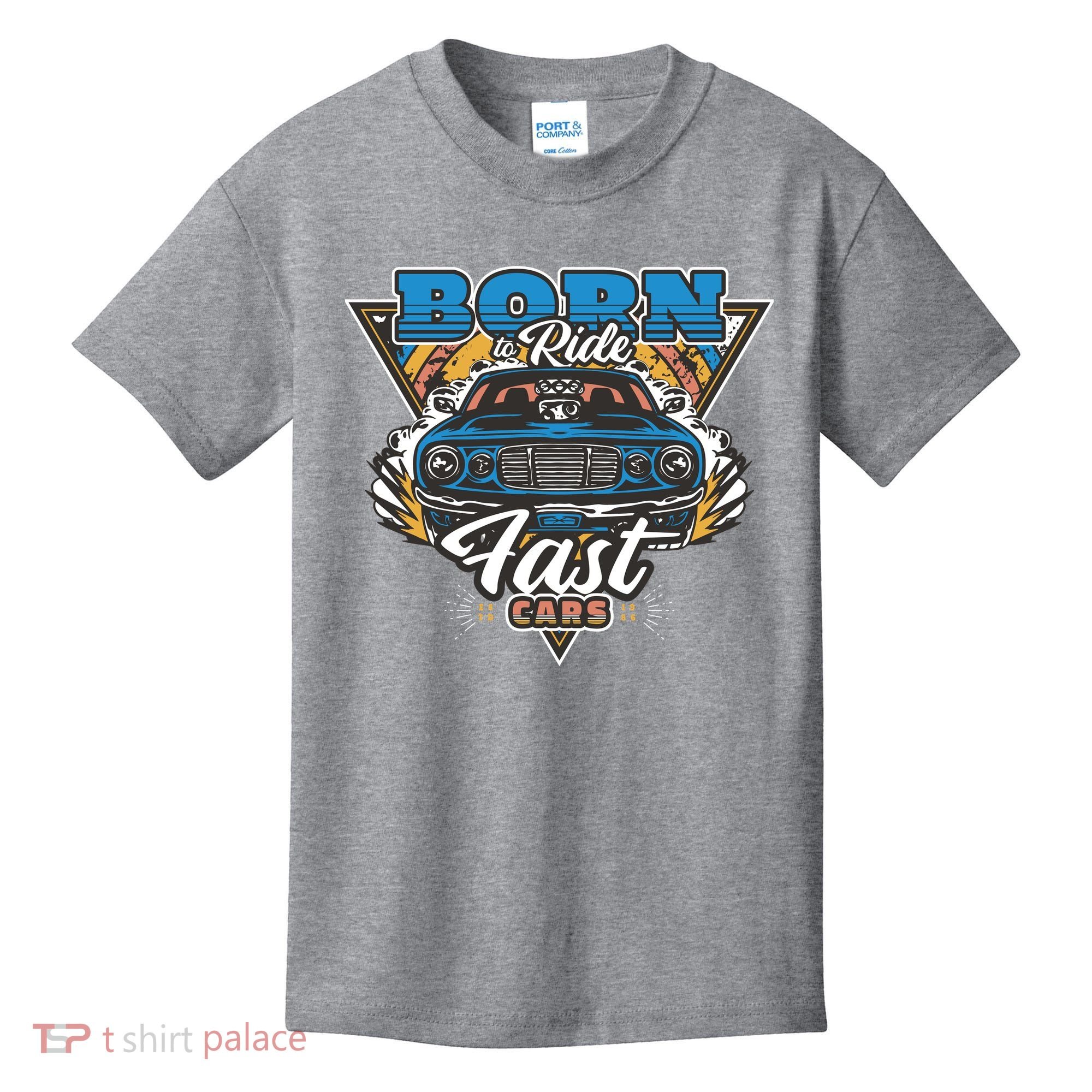 Born To Ride Fast Cars Kids T-Shirt