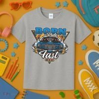 Born To Ride Fast Cars Kids T-Shirt thumb 3