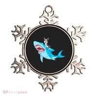 Boston Terrier Riding Shark Ornament thumb 0