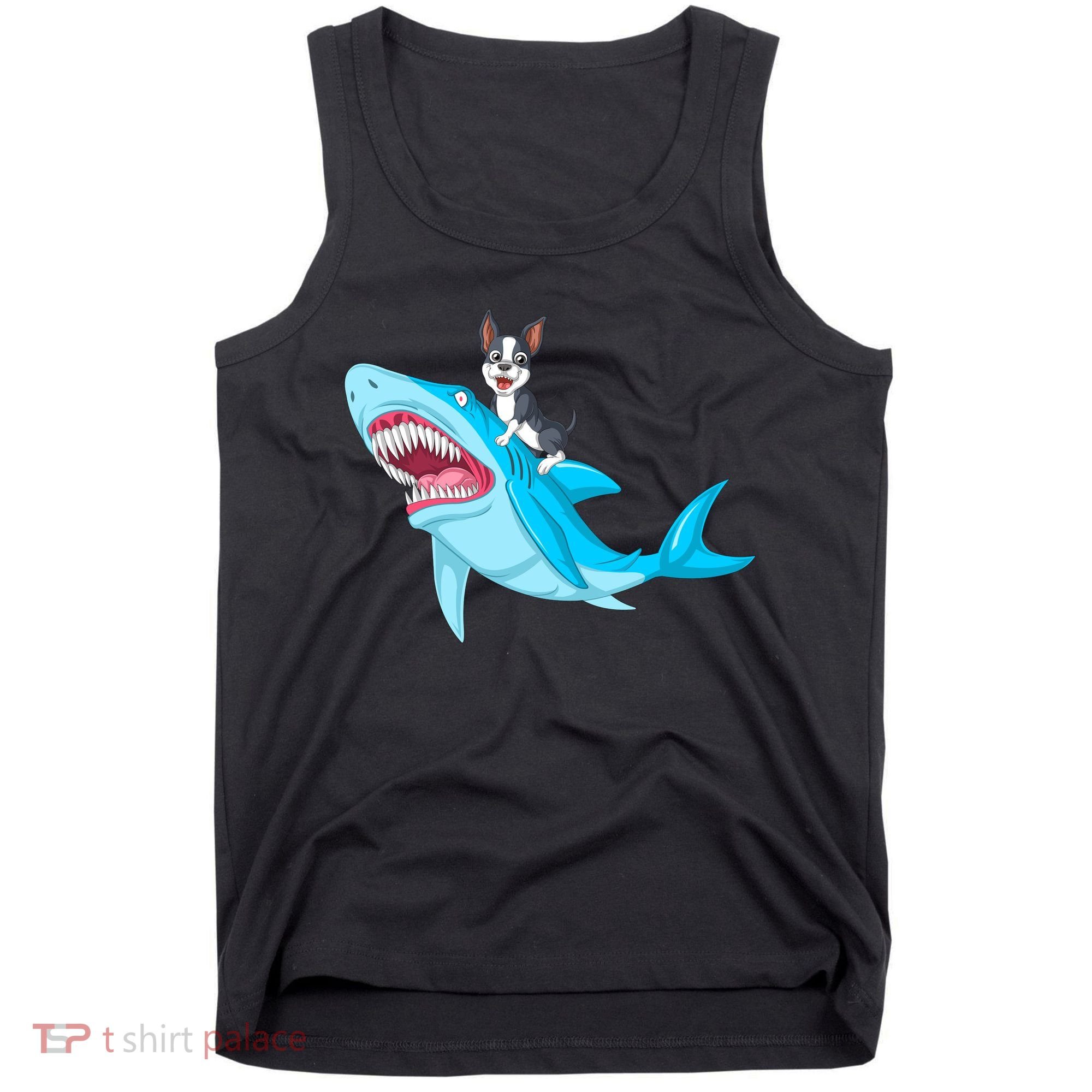 Boston Terrier Riding Shark Tank Top