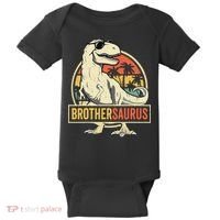 Brothersaurus T Rex Dinosaur Brother Saurus Family Matching Baby Bodysuit thumb 0