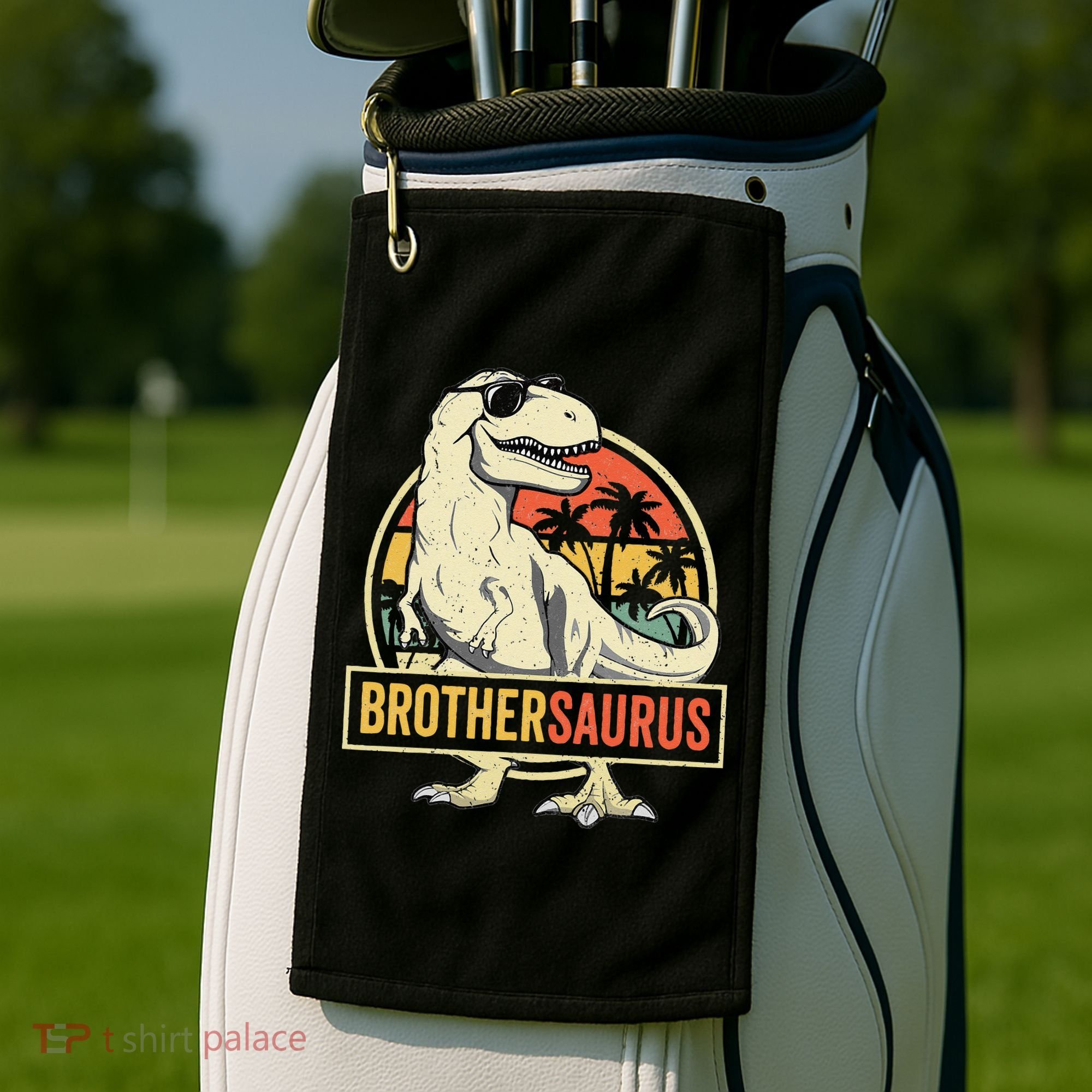 Brothersaurus T Rex Dinosaur Brother Saurus Family Matching Golf Towel
