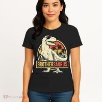 Brothersaurus T Rex Dinosaur Brother Saurus Family Matching Women's T-Shirt thumb 4