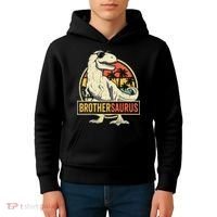 Brothersaurus T Rex Dinosaur Brother Saurus Family Matching Kids Hoodie thumb 4
