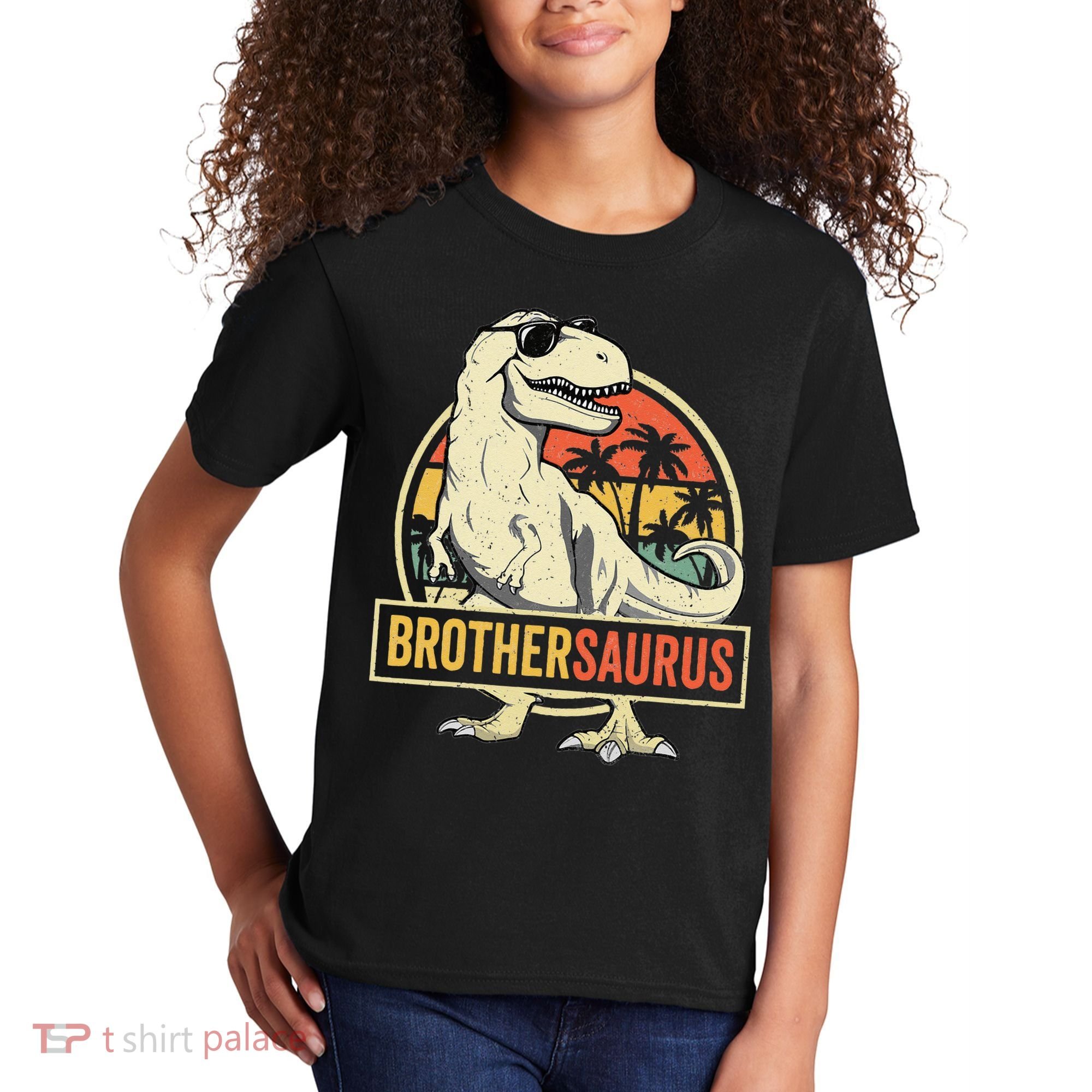 Brothersaurus T Rex Dinosaur Brother Saurus Family Matching Kids T-Shirt