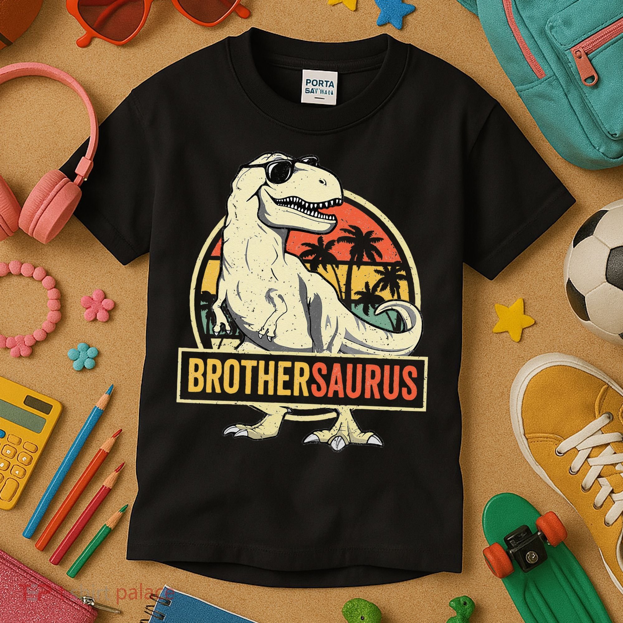 Brothersaurus T Rex Dinosaur Brother Saurus Family Matching Kids T-Shirt