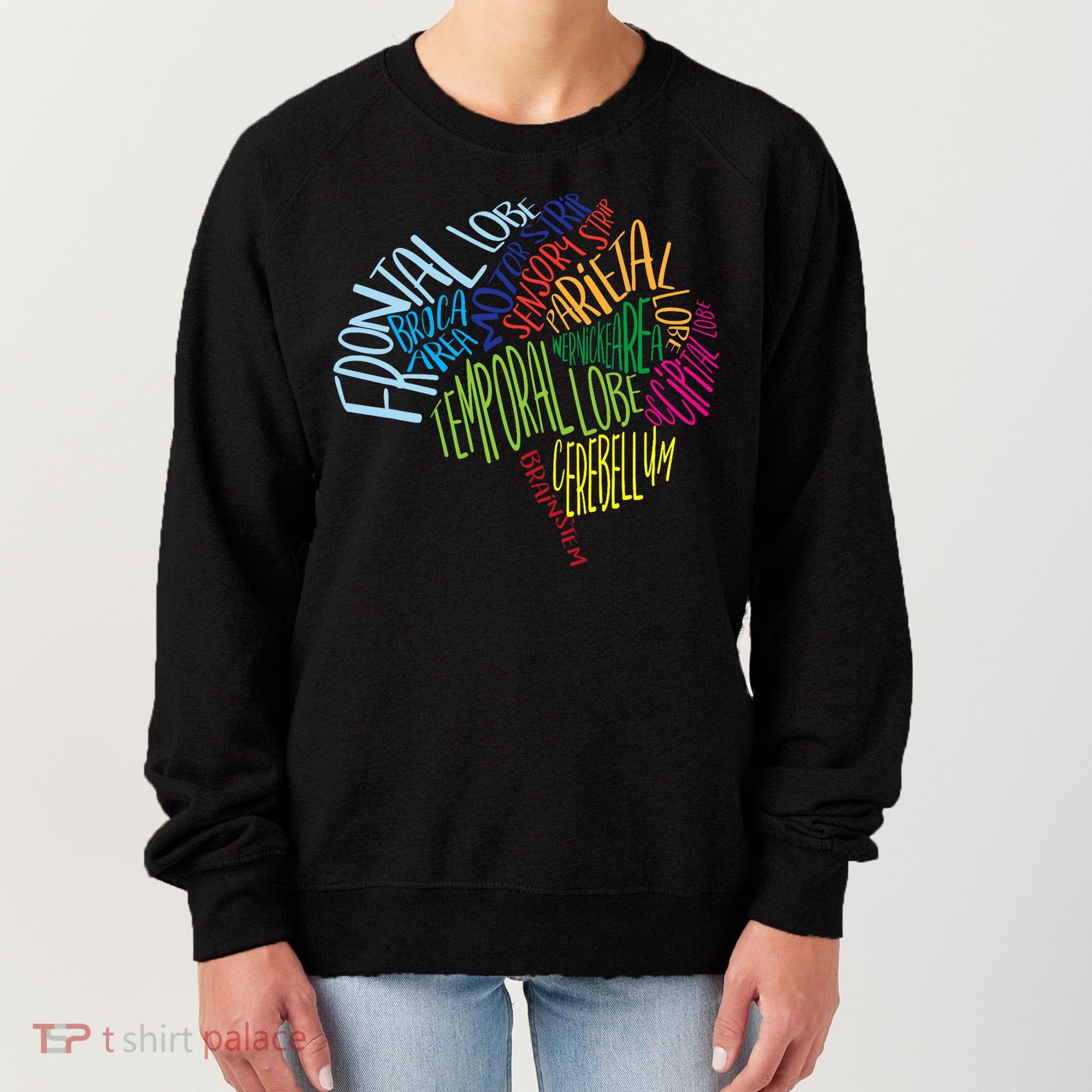 Brain Typography Rn Nurse Neurologist Doctor Word Bubble Women's Sweatshirt
