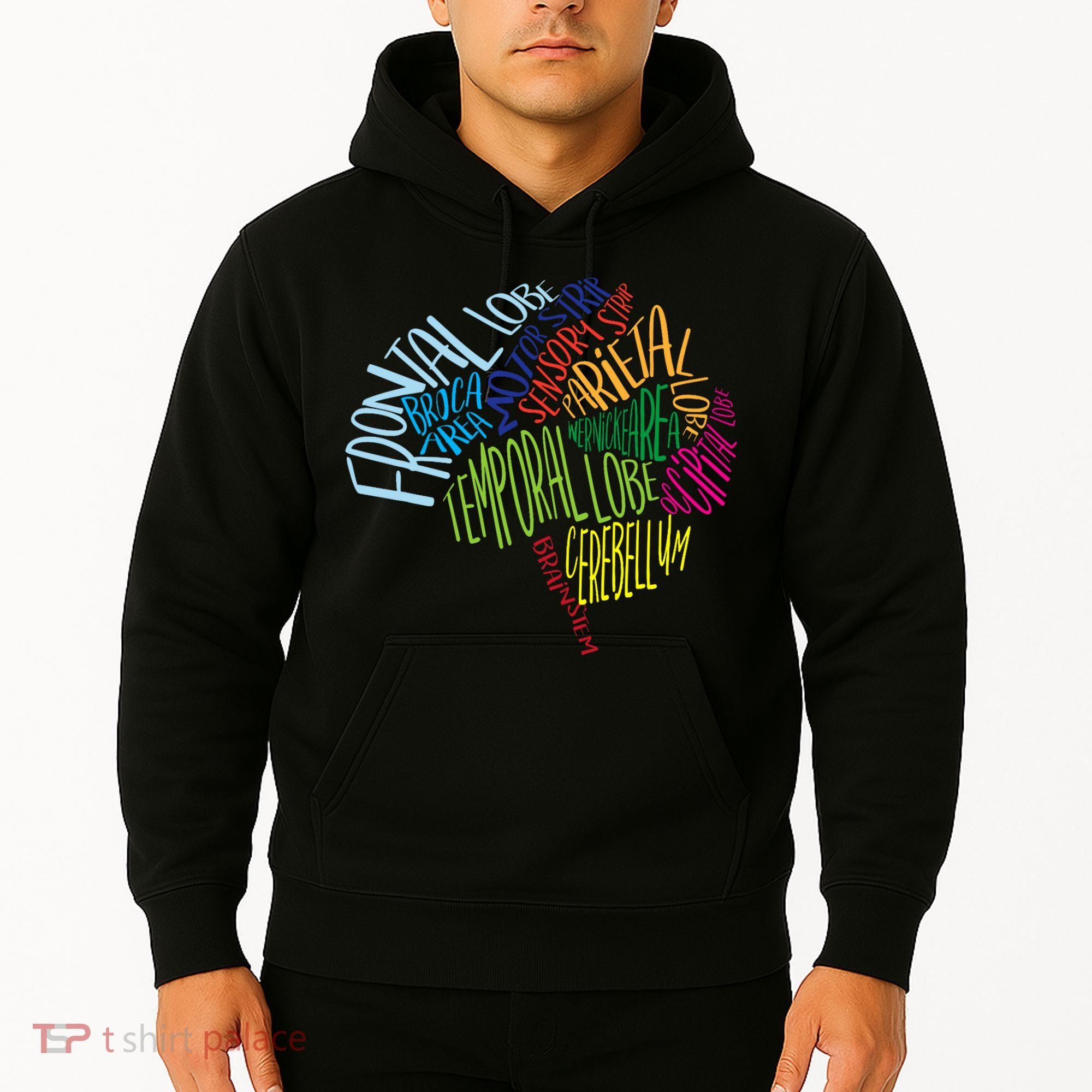 Brain Typography Rn Nurse Neurologist Doctor Word Bubble Hoodie