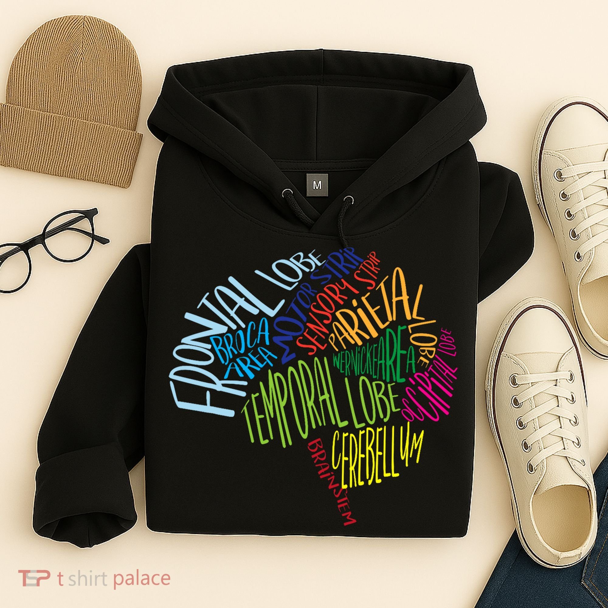 Brain Typography Rn Nurse Neurologist Doctor Word Bubble Hoodie