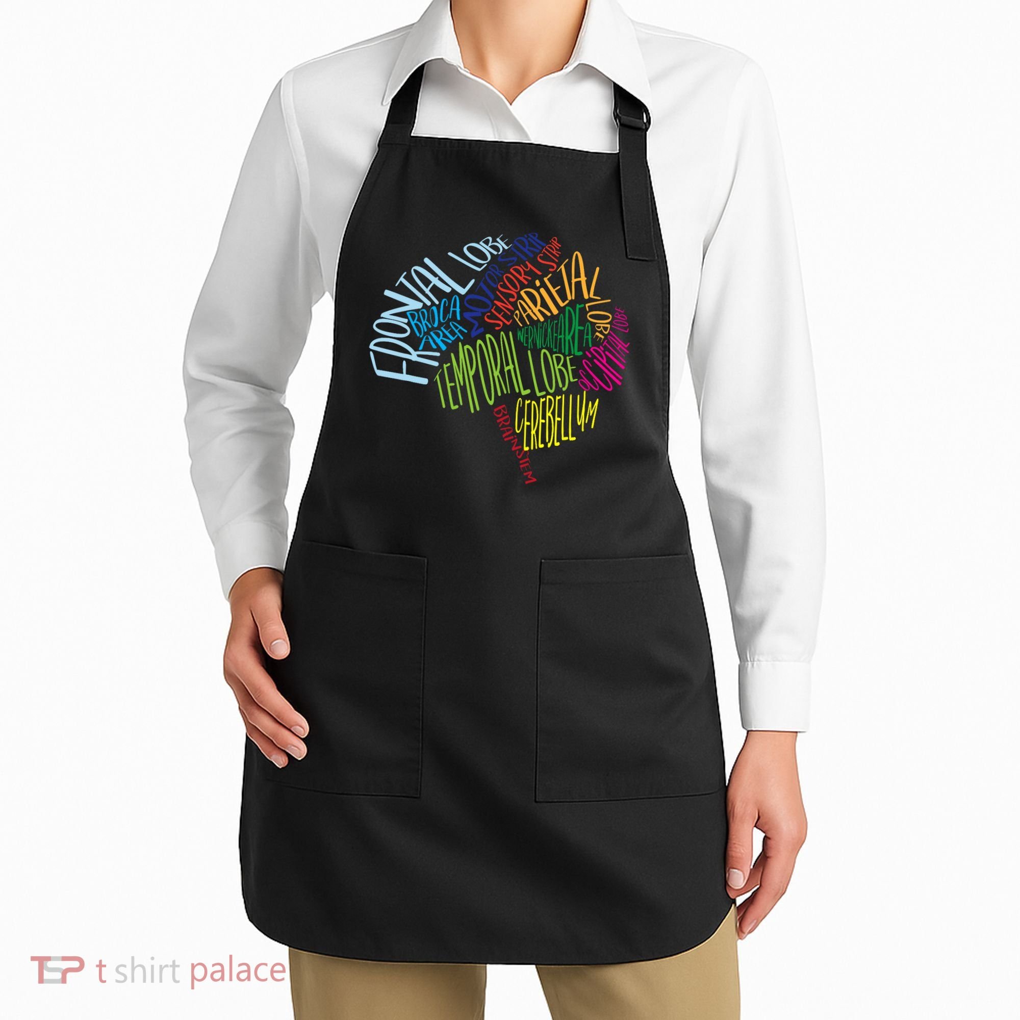 Brain Typography Rn Nurse Neurologist Doctor Word Bubble Apron
