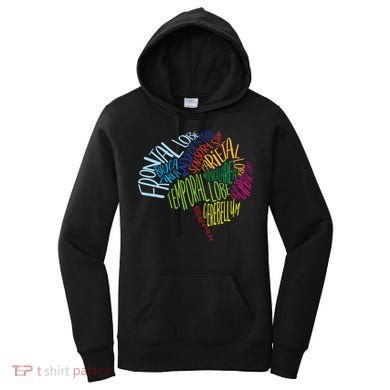 Brain Typography Rn Nurse Neurologist Doctor Word Bubble Women's Hoodie