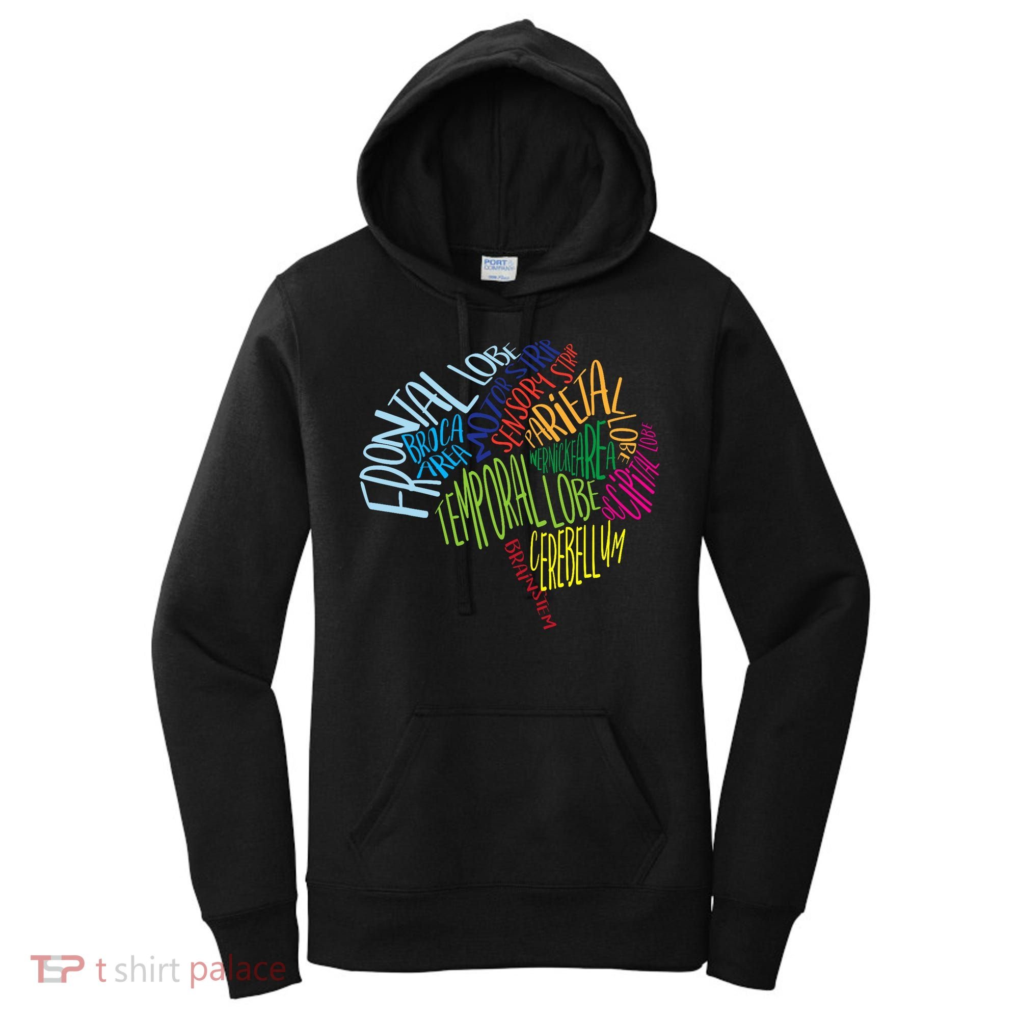 Brain Typography Rn Nurse Neurologist Doctor Word Bubble Women's Hoodie