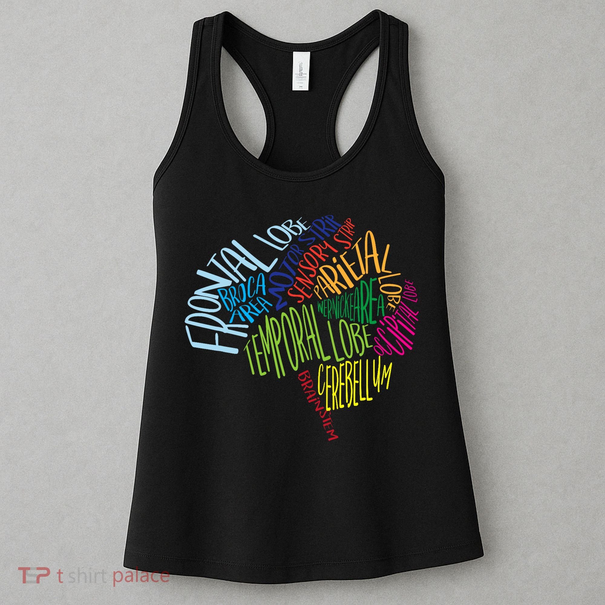 Brain Typography Rn Nurse Neurologist Doctor Word Bubble Women's Tank Top