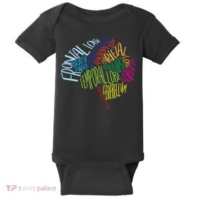 Brain Typography Rn Nurse Neurologist Doctor Word Bubble Baby Bodysuit