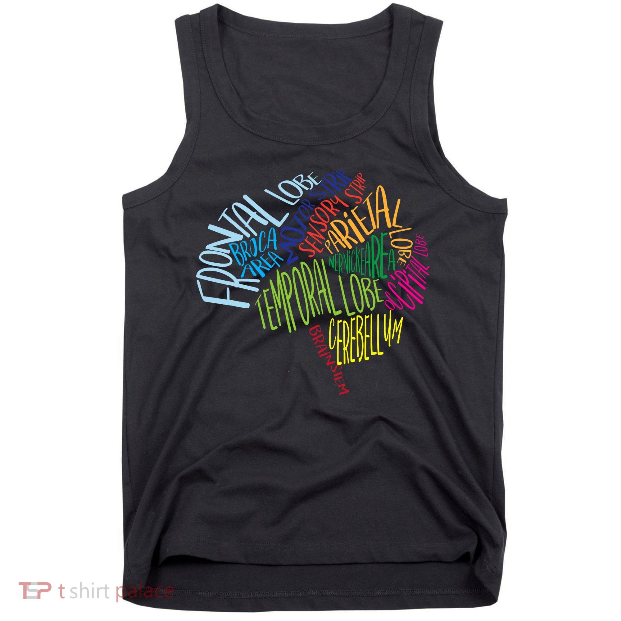 Brain Typography Rn Nurse Neurologist Doctor Word Bubble Tank Top