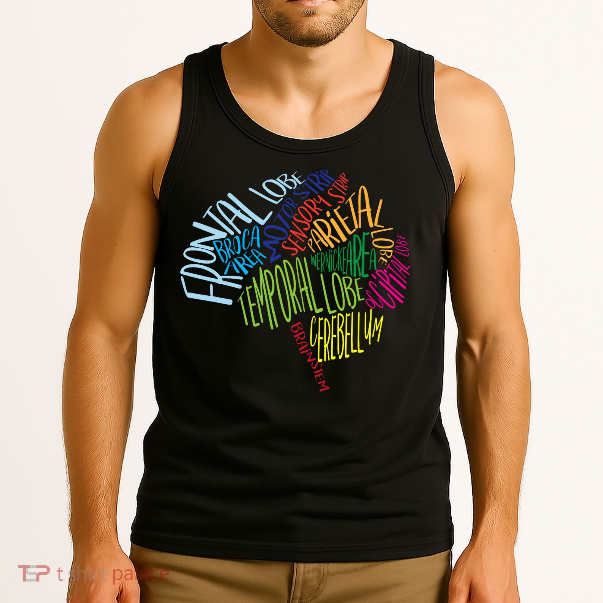 Brain Typography Rn Nurse Neurologist Doctor Word Bubble Tank Top