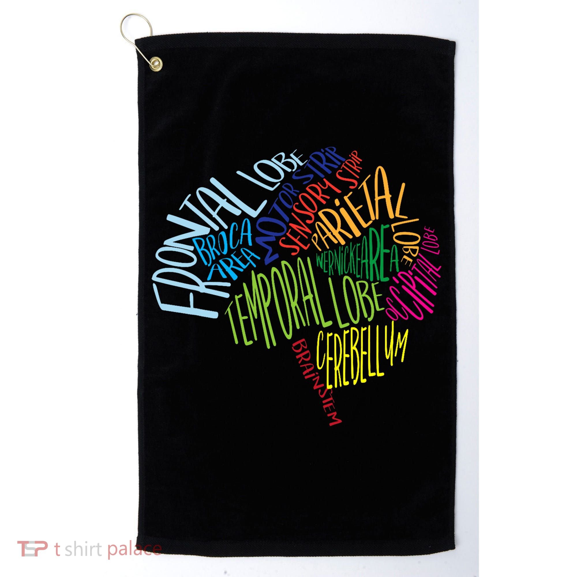 Brain Typography Rn Nurse Neurologist Doctor Word Bubble Golf Towel