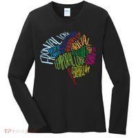 Brain Typography Rn Nurse Neurologist Doctor Word Bubble Women's Long Sleeve Shirt thumb 0