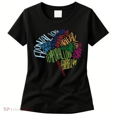 Brain Typography Rn Nurse Neurologist Doctor Word Bubble Women's T-Shirt