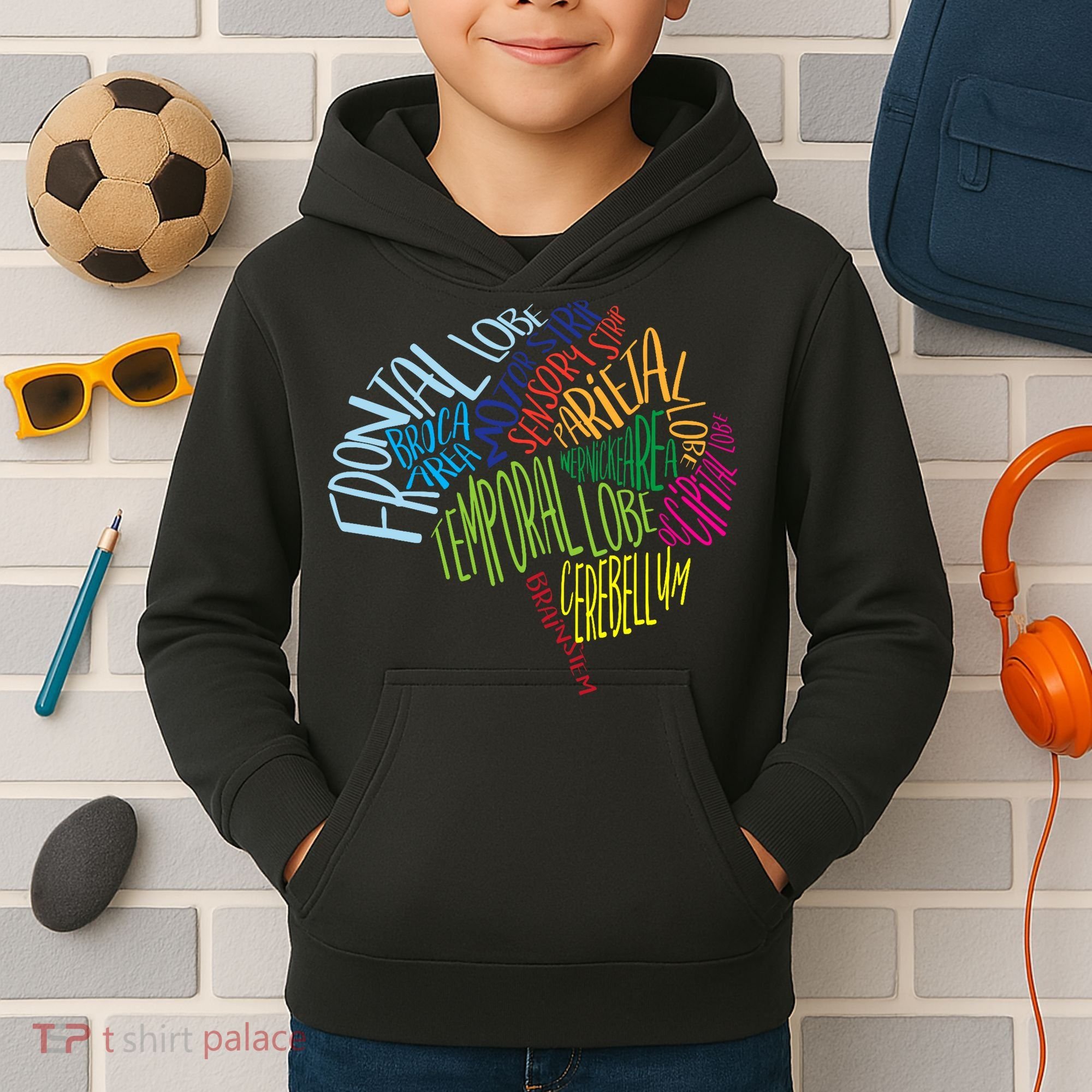 Brain Typography Rn Nurse Neurologist Doctor Word Bubble Kids Hoodie