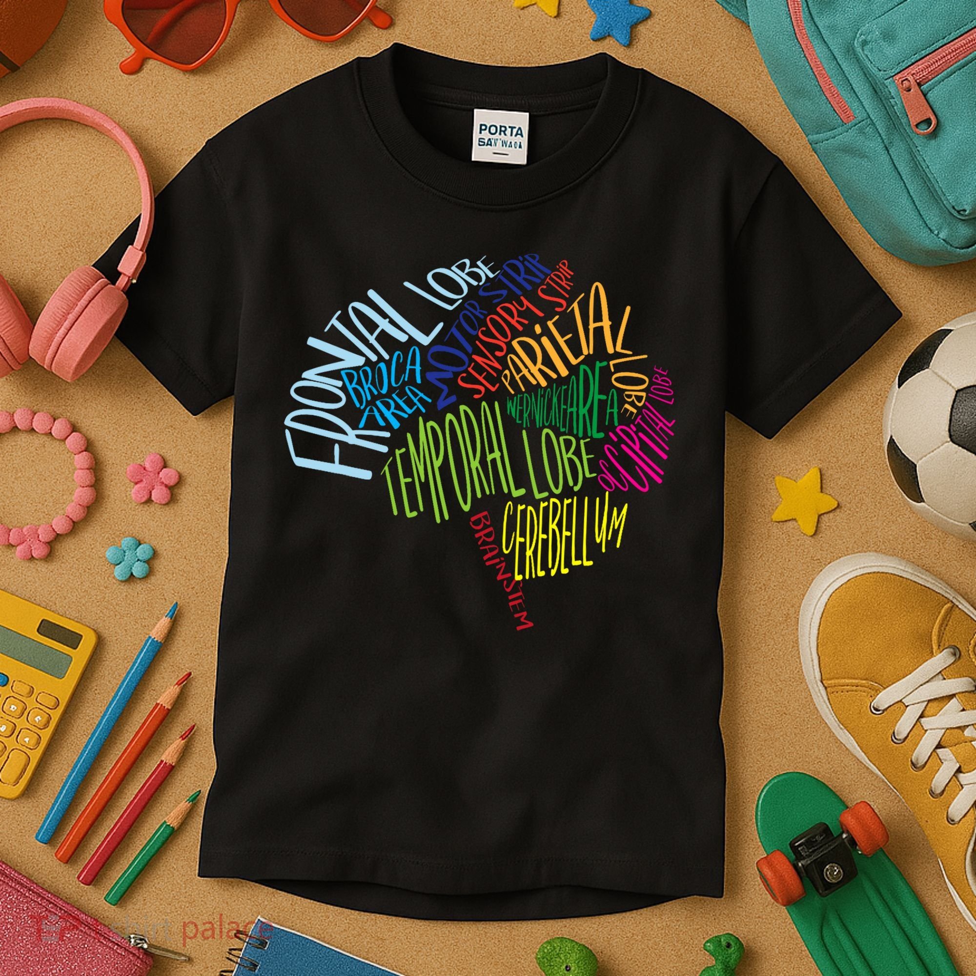 Brain Typography Rn Nurse Neurologist Doctor Word Bubble Kids T-Shirt