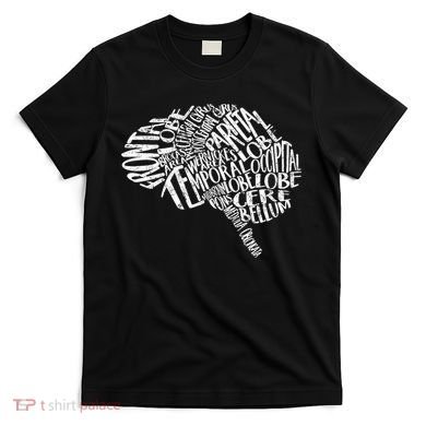 Brain Typography Rn Neuroscience Nurse Neurologist T-Shirt