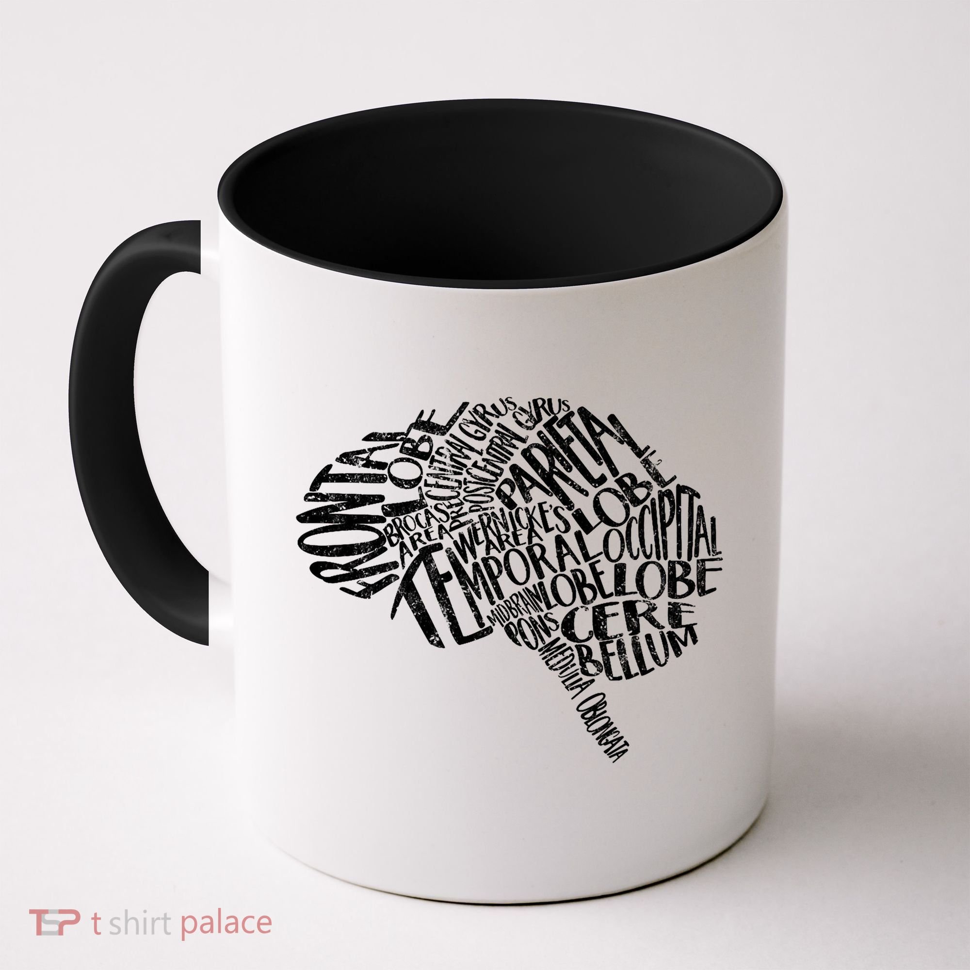 Brain Typography Rn Neuroscience Nurse Neurologist Coffee Mug