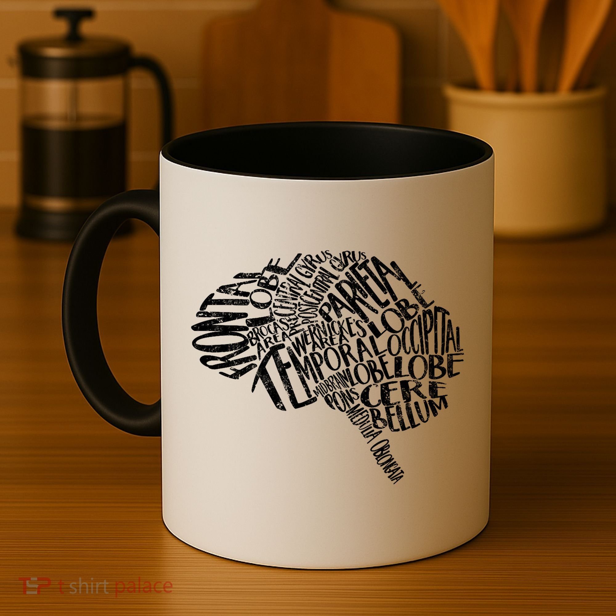 Brain Typography Rn Neuroscience Nurse Neurologist Coffee Mug