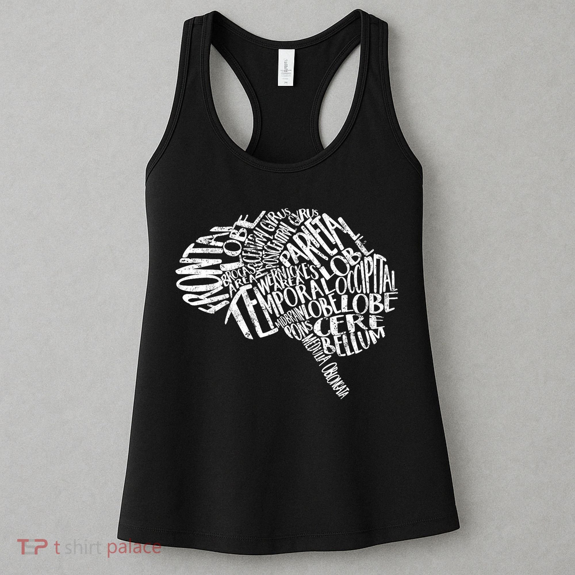 Brain Typography Rn Neuroscience Nurse Neurologist Women's Tank Top