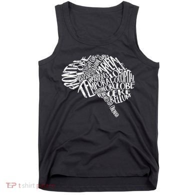 Brain Typography Rn Neuroscience Nurse Neurologist Tank Top