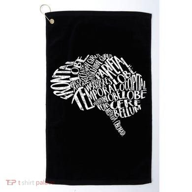 Brain Typography Rn Neuroscience Nurse Neurologist Golf Towel
