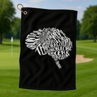 Brain Typography Rn Neuroscience Nurse Neurologist Golf Towel thumb 1