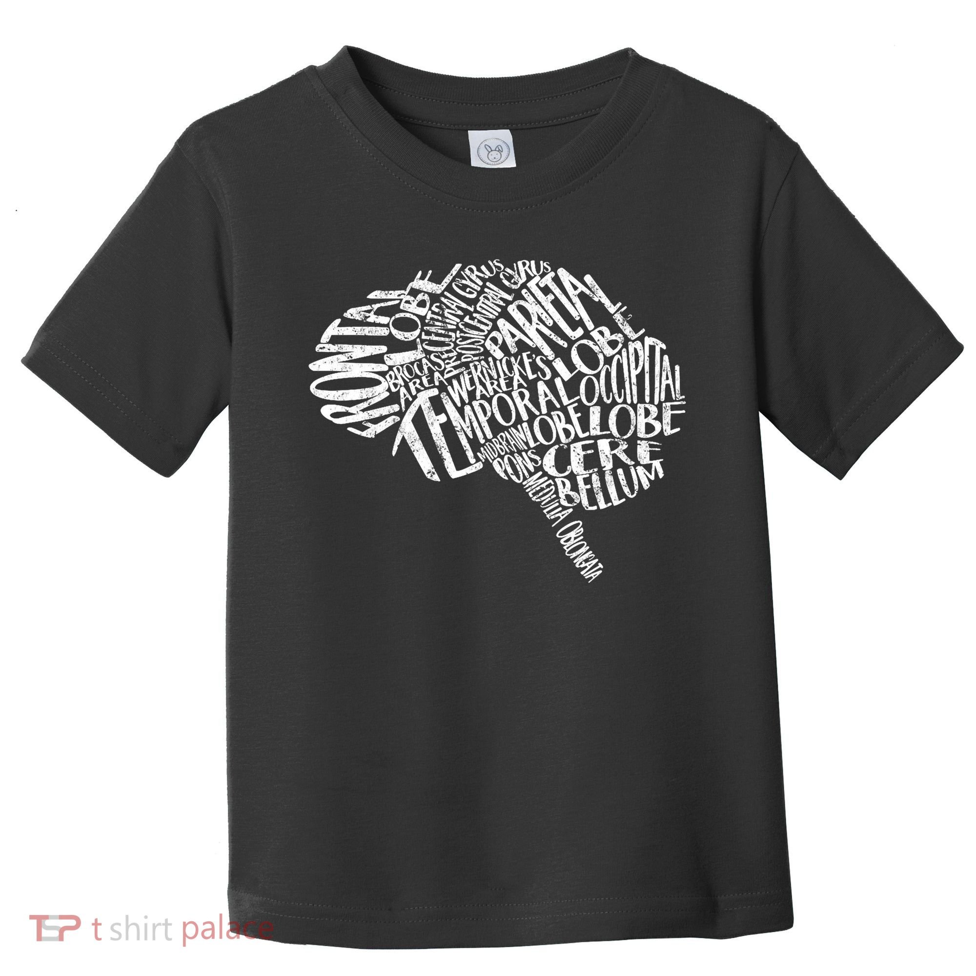 Brain Typography Rn Neuroscience Nurse Neurologist Toddler T-Shirt