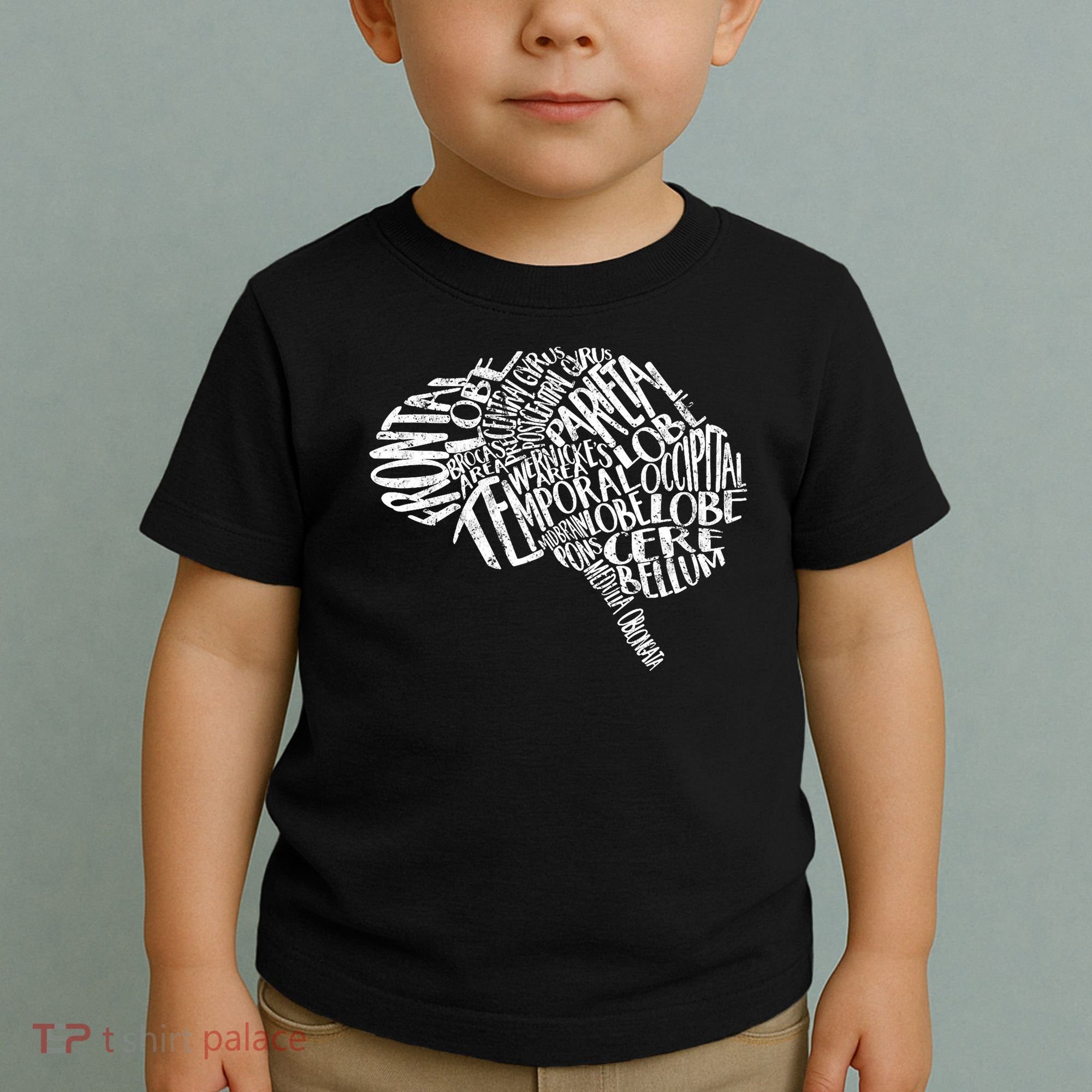 Brain Typography Rn Neuroscience Nurse Neurologist Toddler T-Shirt