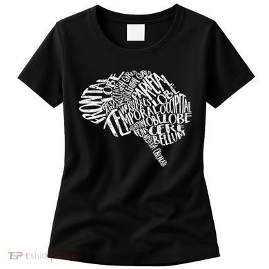 Brain Typography Rn Neuroscience Nurse Neurologist Women's T-Shirt