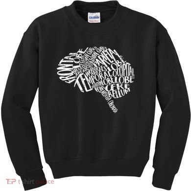 Brain Typography Rn Neuroscience Nurse Neurologist Kids Sweatshirt