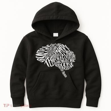 Brain Typography Rn Neuroscience Nurse Neurologist Kids Hoodie