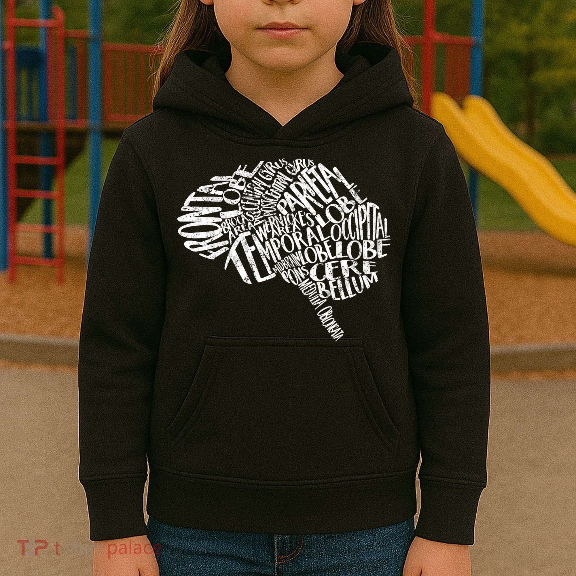 Brain Typography Rn Neuroscience Nurse Neurologist Kids Hoodie