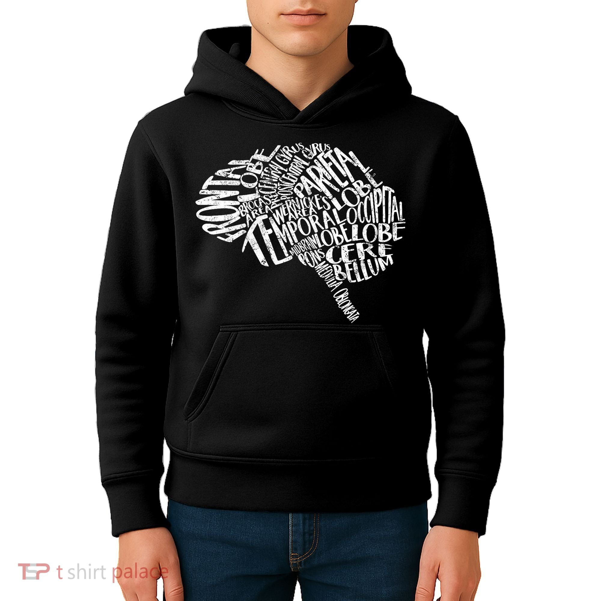 Brain Typography Rn Neuroscience Nurse Neurologist Kids Hoodie