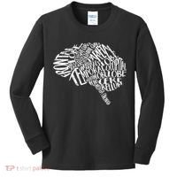 Brain Typography Rn Neuroscience Nurse Neurologist Kids Long Sleeve Shirt thumb 0