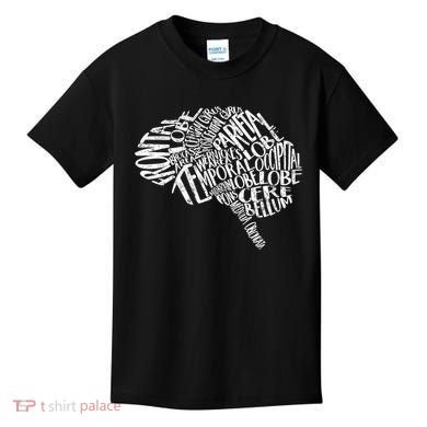 Brain Typography Rn Neuroscience Nurse Neurologist Kids T-Shirt
