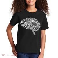 Brain Typography Rn Neuroscience Nurse Neurologist Kids T-Shirt thumb 2