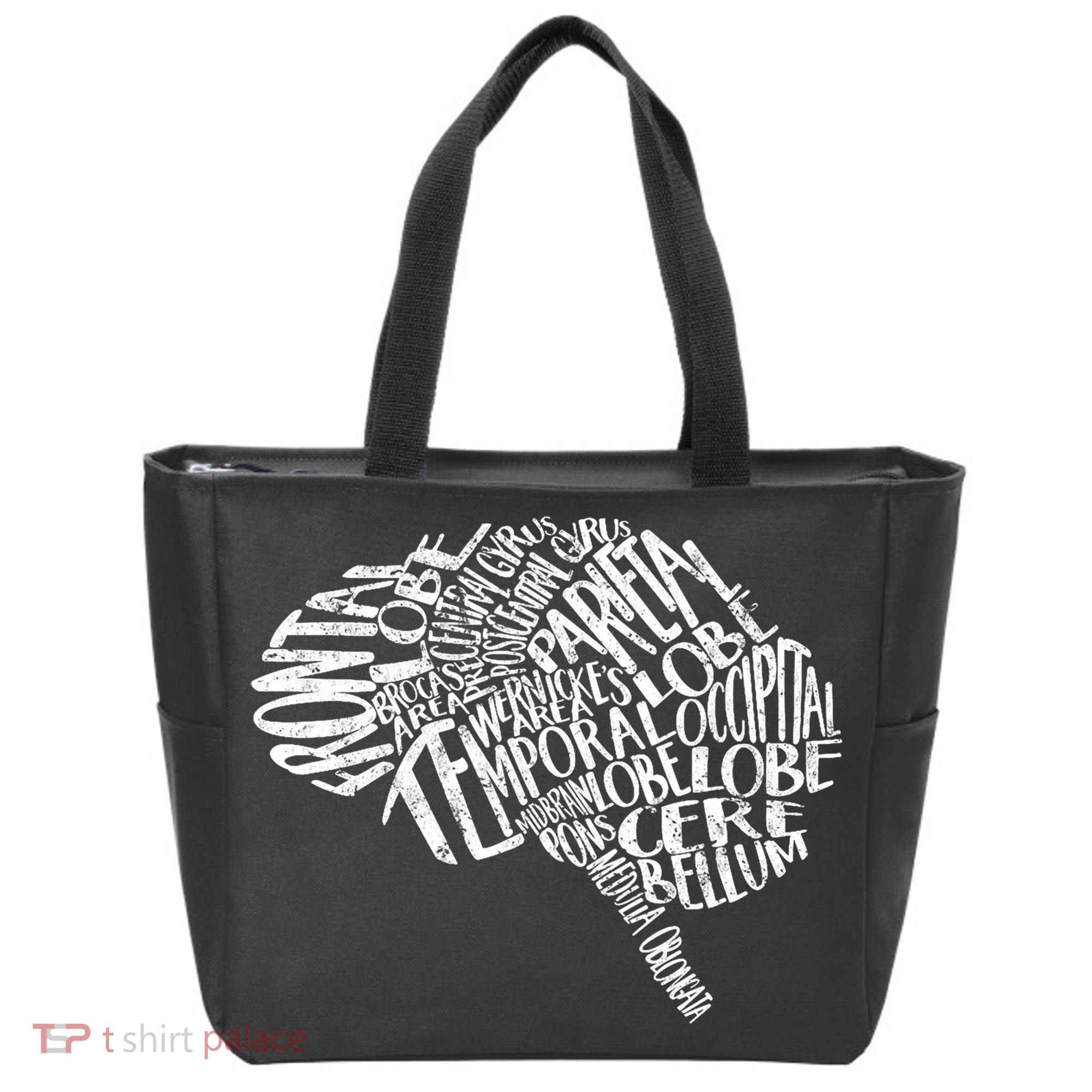 Brain Typography Rn Neuroscience Nurse Neurologist Tote Bag
