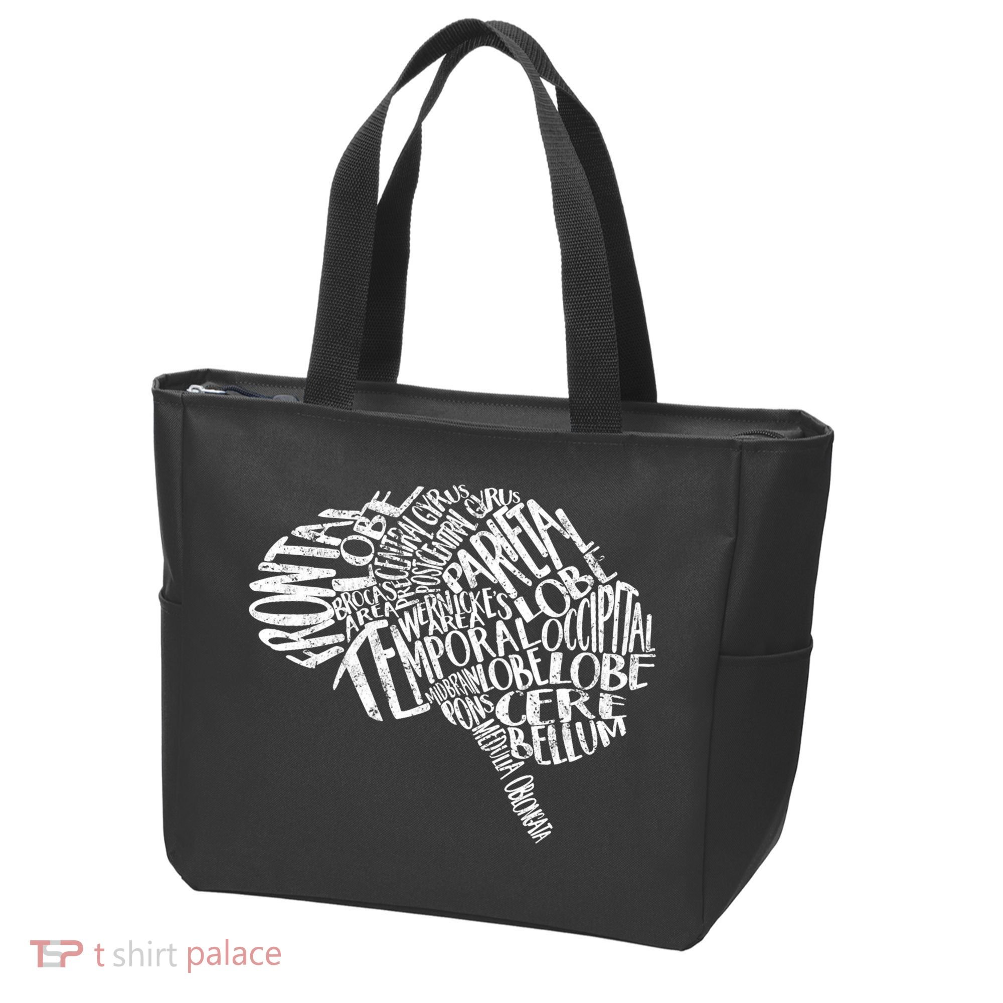 Brain Typography Rn Neuroscience Nurse Neurologist Tote Bag