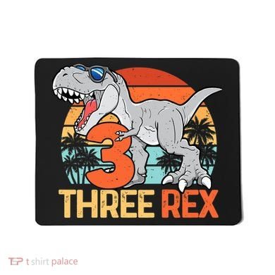 Boy Three Rex 3rd Birthday Third Dinosaur 3 Year Old Mousepad