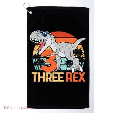 Boy Three Rex 3rd Birthday Third Dinosaur 3 Year Old Golf Towel