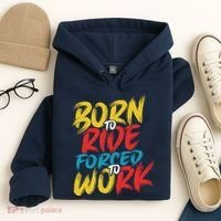 Born To Ride Forced To Work Hoodie thumb 4