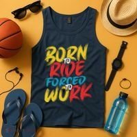 Born To Ride Forced To Work Tank Top thumb 4